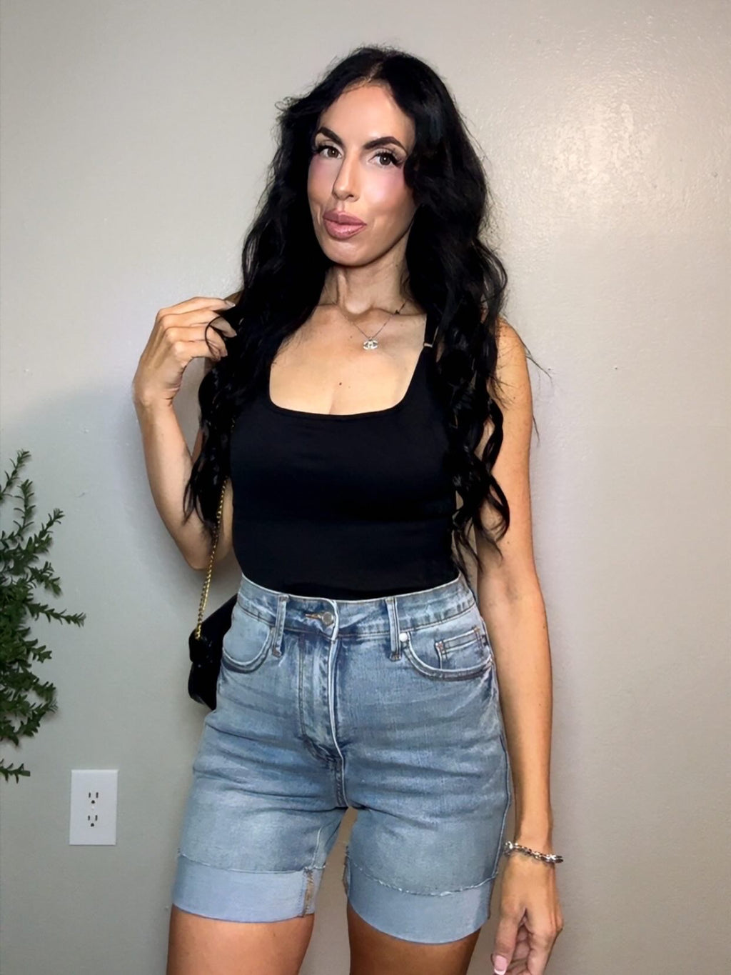 STACEY HIGH RISE DENIM SHORTS
