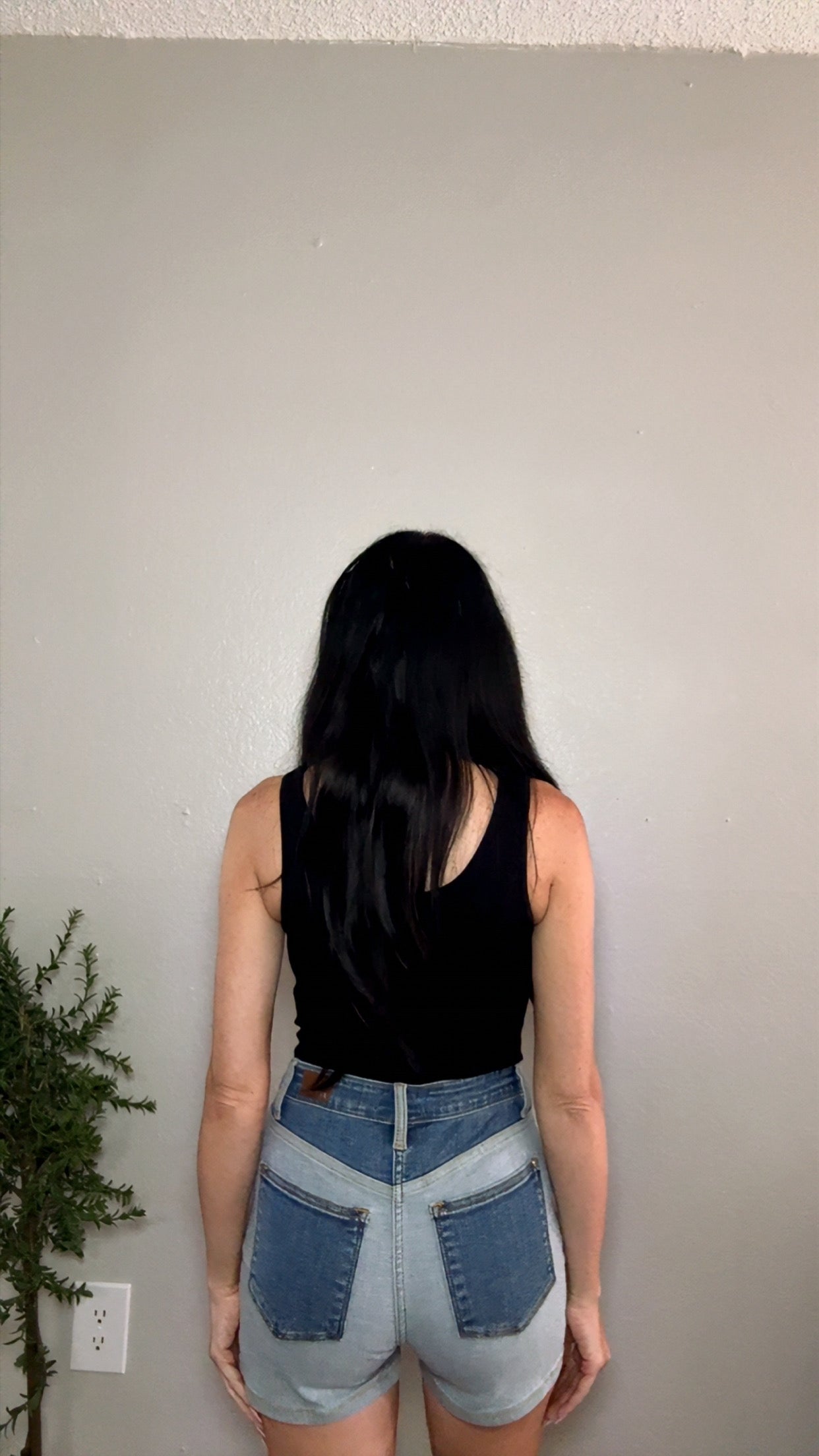 TYARA BLOCK DENIM SHORTS